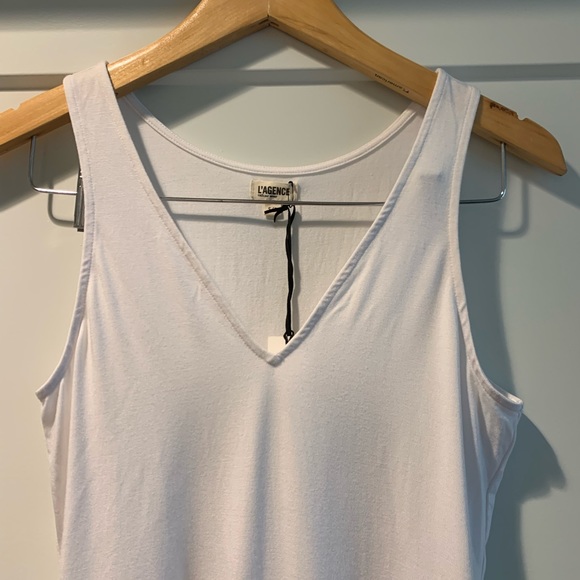 NWT L’AGENCE Winnie Deep V-Neck White Bodysuit - Picture 7 of 14